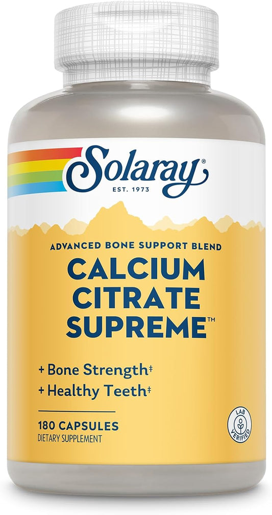 Solaray Calcium Citrate Supreme 800mg Blend for Bone Health & Digestion | 30 Servings | 180 VegCaps