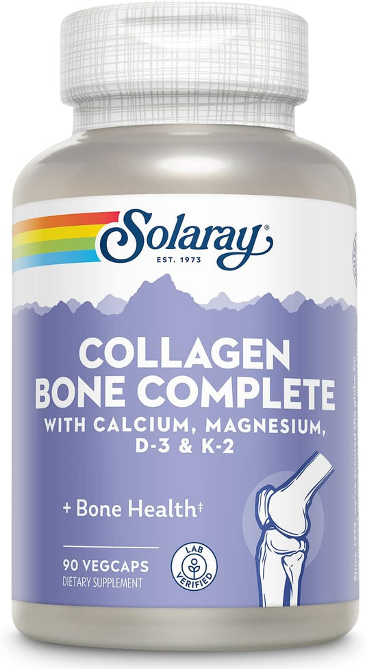 Solaray Collagen Bone Complete - Plant Calcium & Magnesium Formula - 30 Servings - 90 VegCaps