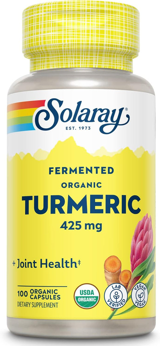 Solaray Fermented Turmeric Root Capsules - 500mg | 100 Vegetarian Capsules