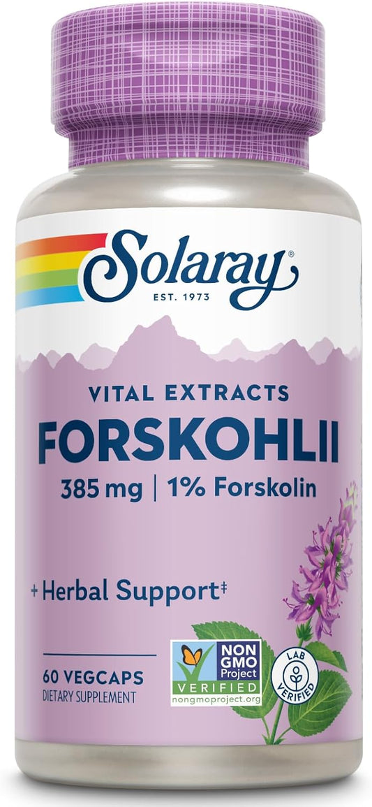 Solaray Forskohlii Supplement - 385mg, 60 Capsules for Weight Management & Metabolism Boost