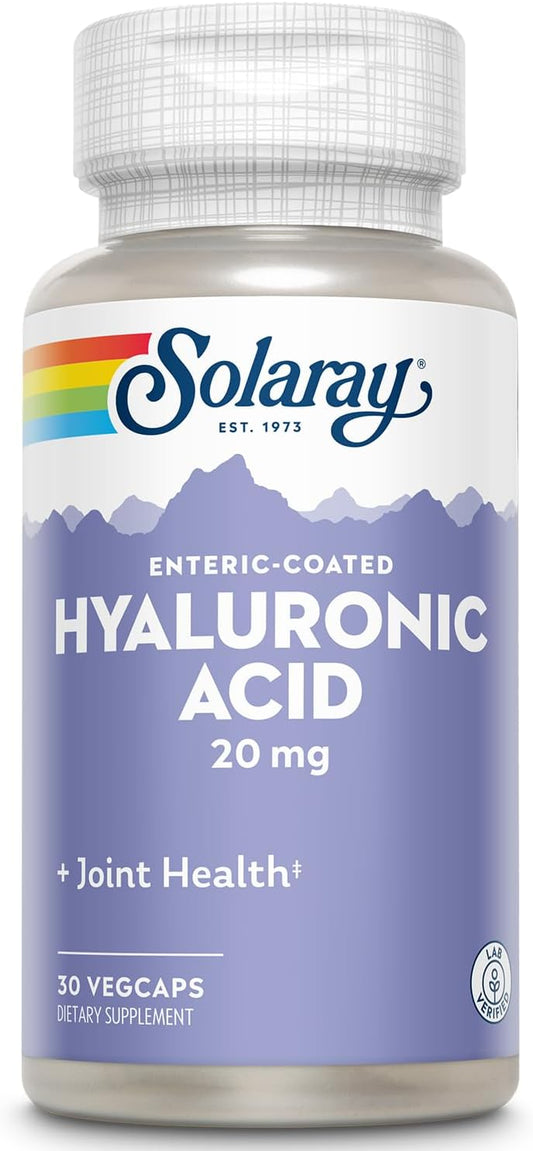 Solaray Hyaluronic Acid with Vitamin C for Healthy Joints and Skin - 30 VegCaps