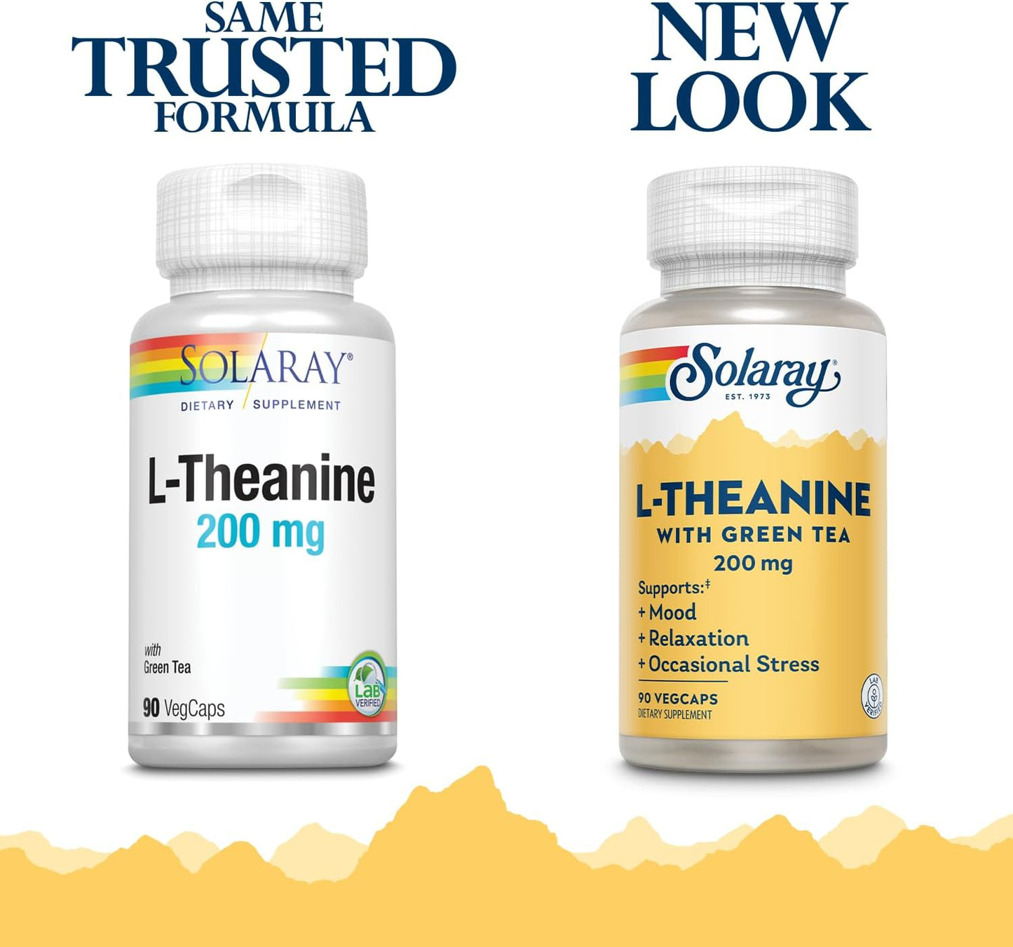 Solaray L-Theanine 200mg with Green Tea Leaf Extract 100mg for Relaxation, Stress Relief, Improved Mood, and Focus - Non-Drowsy Formula - 90 Vegetarian Capsules