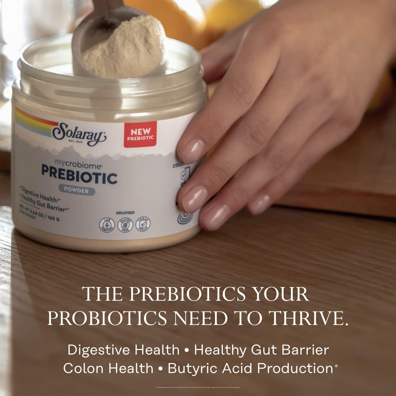 SOLARAY Mycrobiome Prebiotic Powder - Digestive Health Supplement for Men and Women - Non-Gritty Formula - 20 Servings