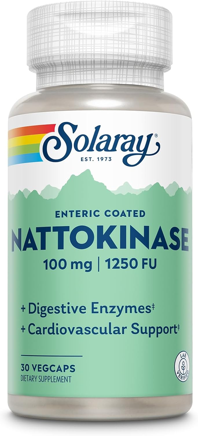 Solaray Nattokinase Supplement 100mg - Traditional Health Support - Lab Verified - 60-Day Guarantee - 30 VegCaps