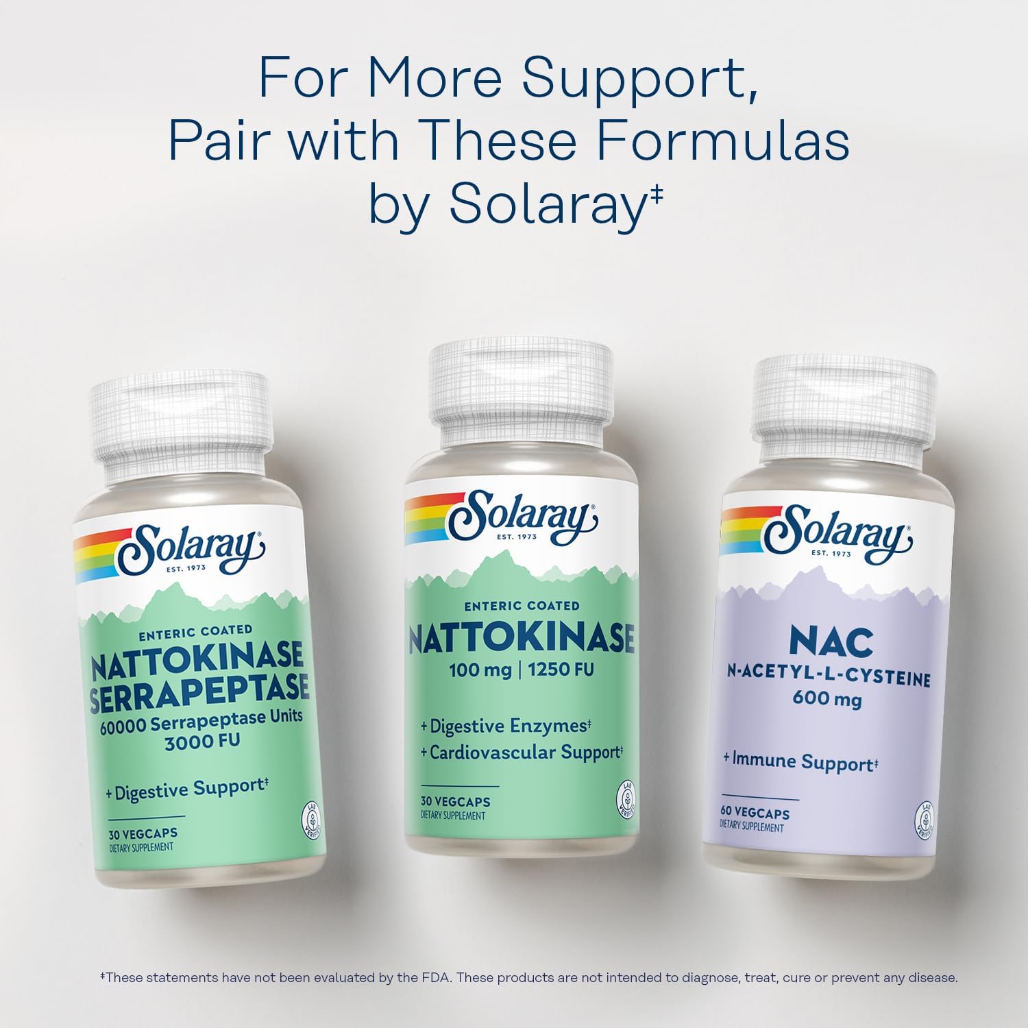 Solaray Nattokinase Supplement 100mg - Traditional Health Support - Lab Verified - 60-Day Guarantee - 30 VegCaps