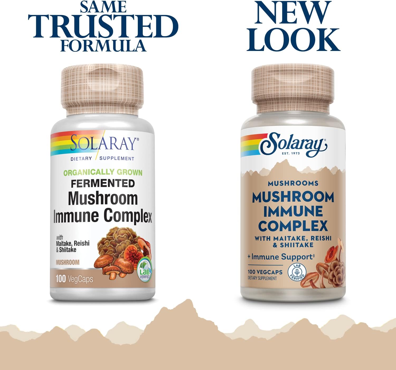 Solaray Organically Grown Fermented Mushroom Immune Complex 600 mg Capsules for Optimal Immune Support with 100 VegCaps
