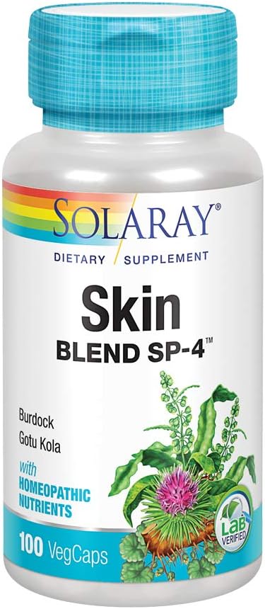 Solaray Skin Blend SP-4 | Herbal Blend with Cell Salt Nutrients | Promotes Healthy Skin | Non-GMO, Vegan | 100 VegCaps