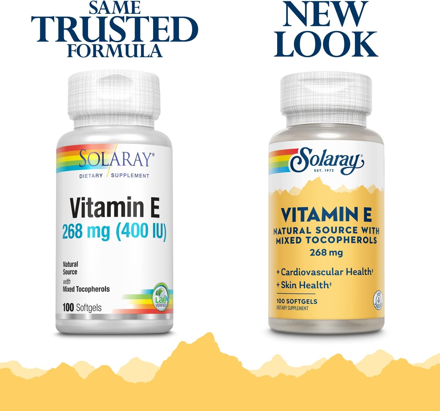 Solaray Vitamin E d-Alpha Tocopherol 268mg (400 IU) Capsules for Heart & Skin Health - Antioxidant Support - 100 Count