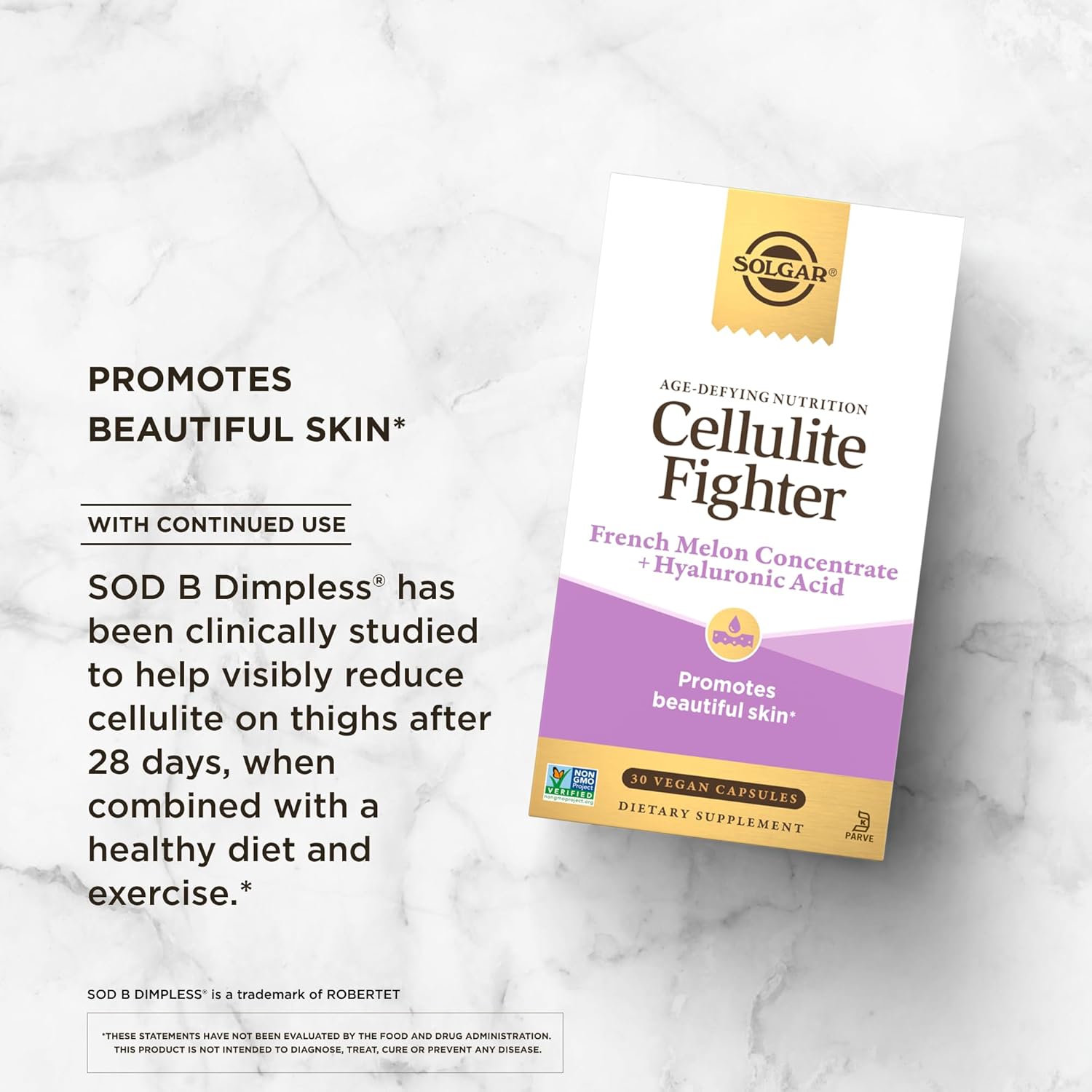 Solgar Cellulite Fighter: Age-Defying French Melon Concentrate for Beautiful Skin, Vegan & Gluten-Free, 30 Servings