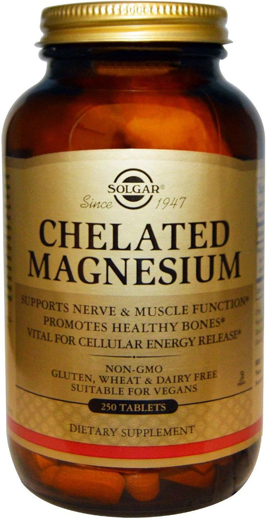 Solgar Chelated Magnesium Tablets - 250 Count, Proposition 65 Compliant