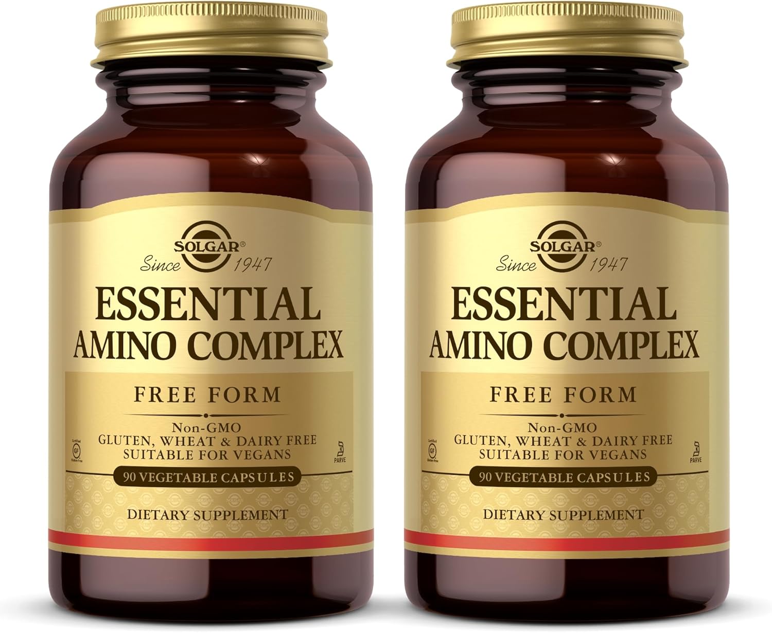 Solgar Essential Amino Complex 180 Servings - 90 Veg Caps x 2 - Non-GMO, Vegan, Gluten-Free, Dairy-Free, Kosher