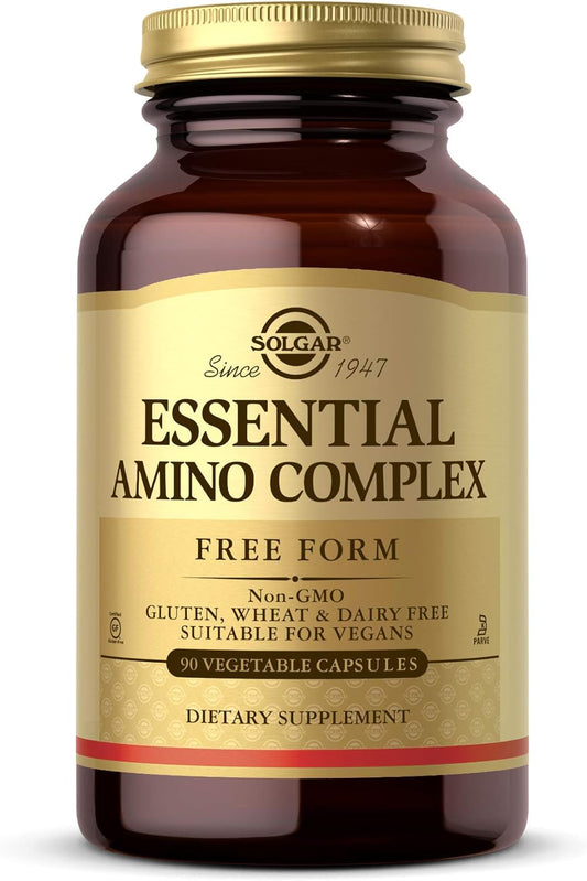 Solgar Essential Amino Complex: 90 Vegetable Capsules, Non-GMO, Vegan, Gluten Free, Dairy Free, Kosher - 90 Servings