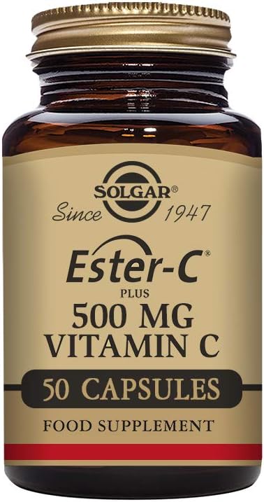 Solgar Ester-C Plus 500mg Vitamin C Capsules - Antioxidant & Immune Support - Non-Acidic Formula - 50 Servings - Non-GMO, Vegan, Gluten-Free, Kosher