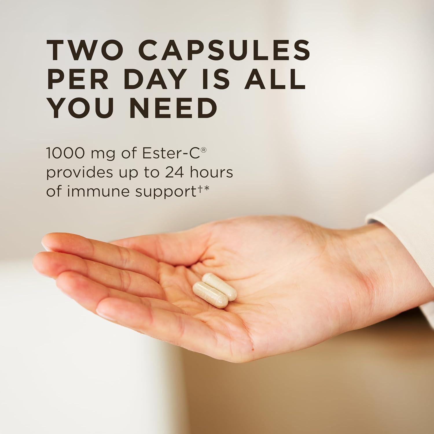 Solgar Ester-C Plus 500mg Vitamin C Capsules - Gentle Antioxidant & Immune Support - Non Acidic Formula - Vegan & Gluten Free - 100 Servings