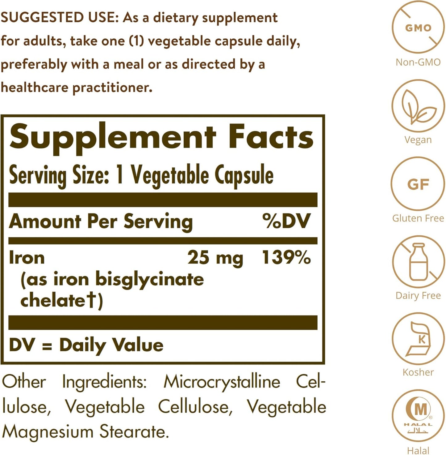 Solgar Gentle Iron - Non-Constipating Red Blood Cell Supplement for Sensitive Stomachs, 180 Count