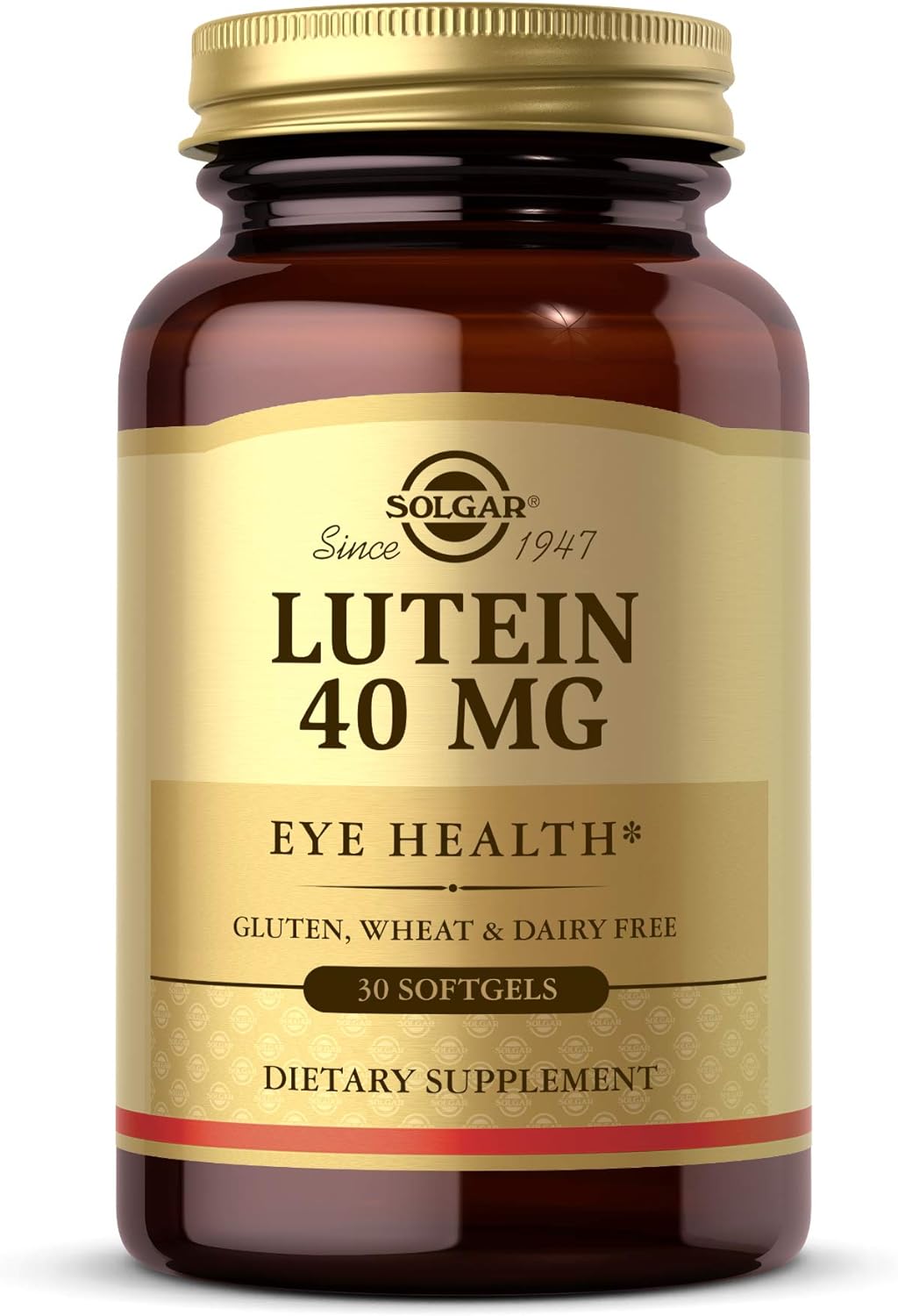 Solgar Lutein Softgels 40mg - Promotes Eye Health, Blue-Light Protection - FloraGLO Lutein, Gluten & Dairy Free - 30 Servings