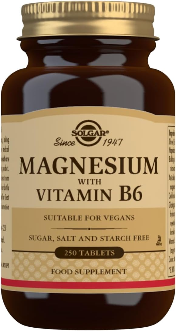 Solgar Magnesium with Vitamin B6 Tablets - Supports Bone Health, Nerve & Muscle Function, Energy Metabolism - Non-GMO, Vegan, Gluten Free, Dairy Free - 83 Servings