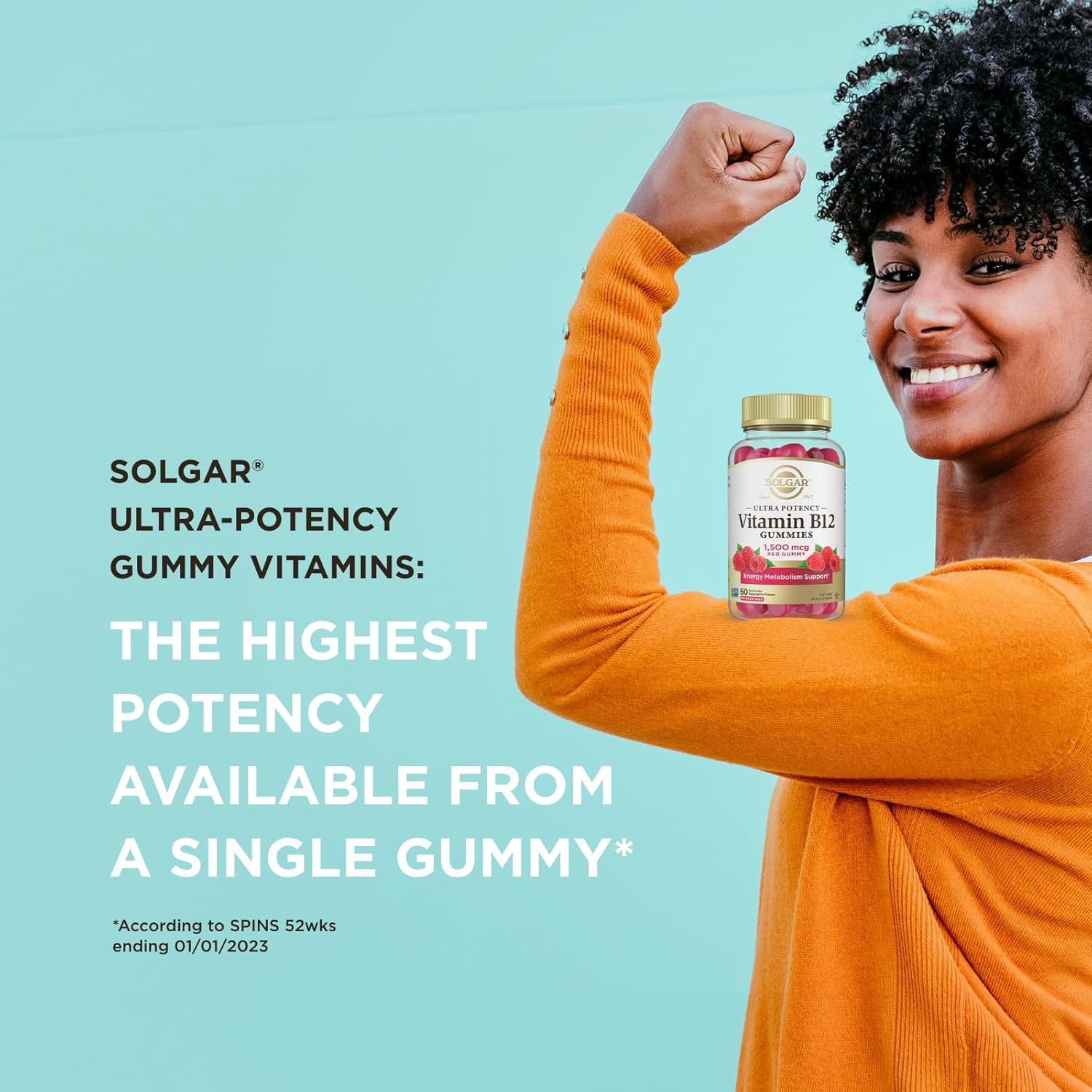 Solgar Methyl B12 Gummies 1,500mcg for Energy & Metabolism, Raspberry Flavor, Vegan & Gluten-Free, 60 Servings