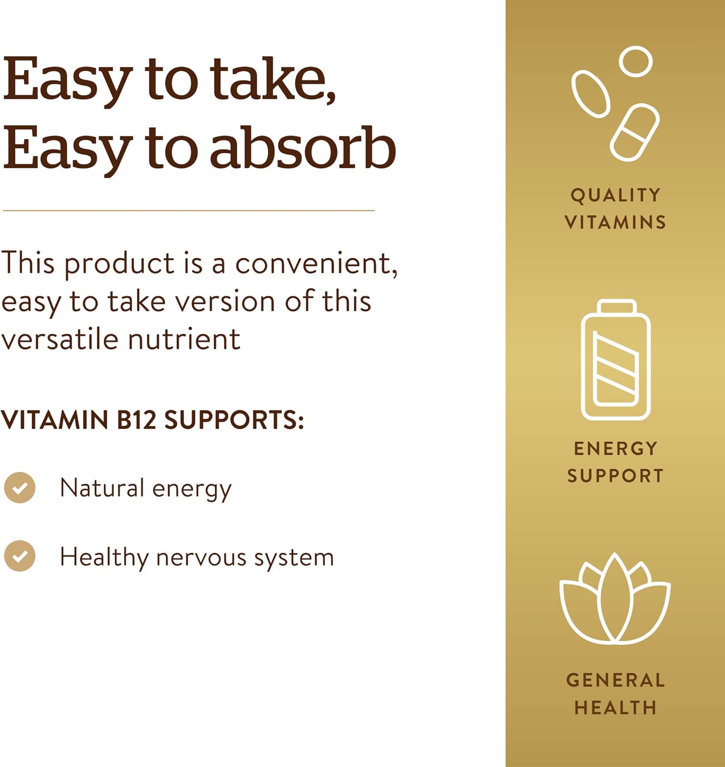 Solgar Methylcobalamin 1000 mcg Nuggets - Energy Metabolism Support - Body-Ready Vitamin B12 - Non GMO, Vegan, Gluten & Dairy Free - 60 Servings