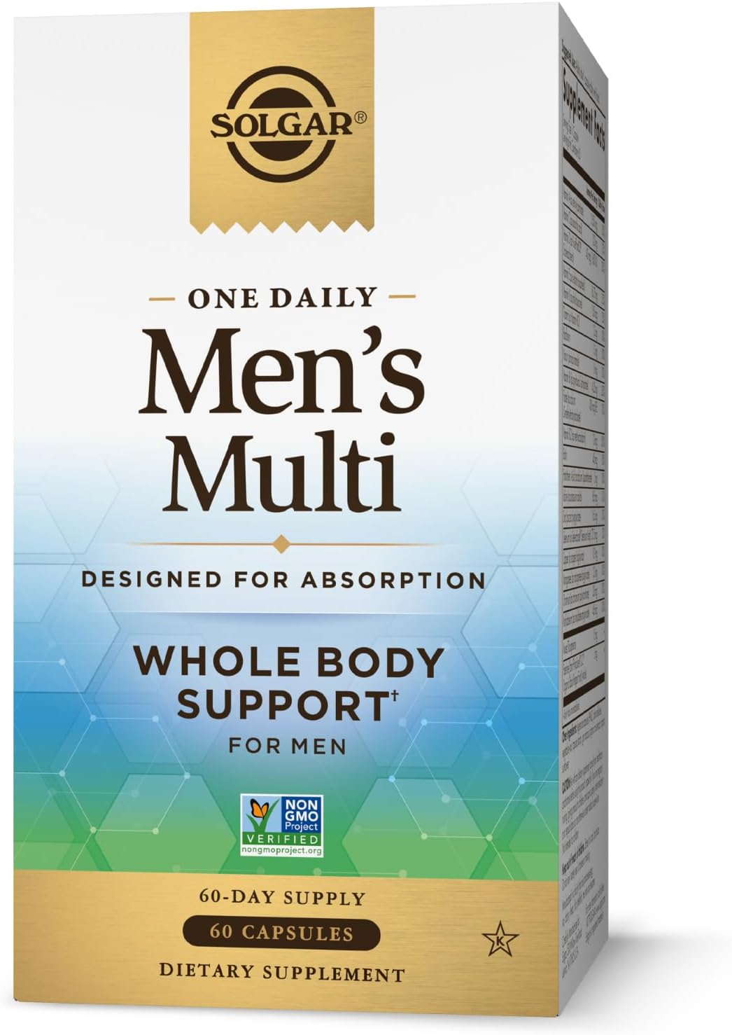 Solgar One Daily Men's Multivitamin: Whole Body Support Supplement for Immune, Heart, Energy, Stress & Muscle Health - 60 Servings
