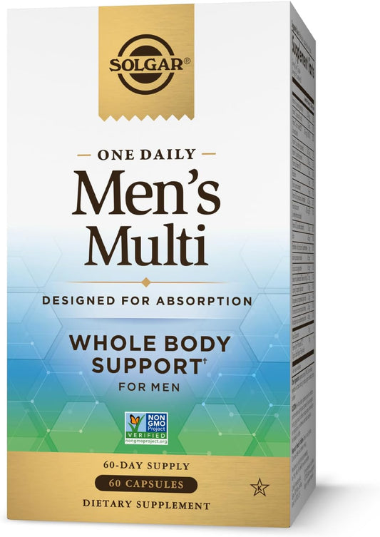 Solgar One Daily Men's Multivitamin: Whole Body Support Supplement for Immune, Heart, Energy, Stress & Muscle Health - 60 Servings