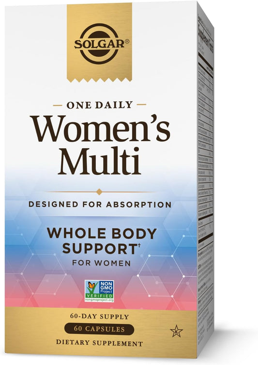 Solgar One Daily Women's Multi: Whole Body Support Vitamin for Immune, Heart, Energy, Hair Skin Nails & Reproductive Health, 60 Servings