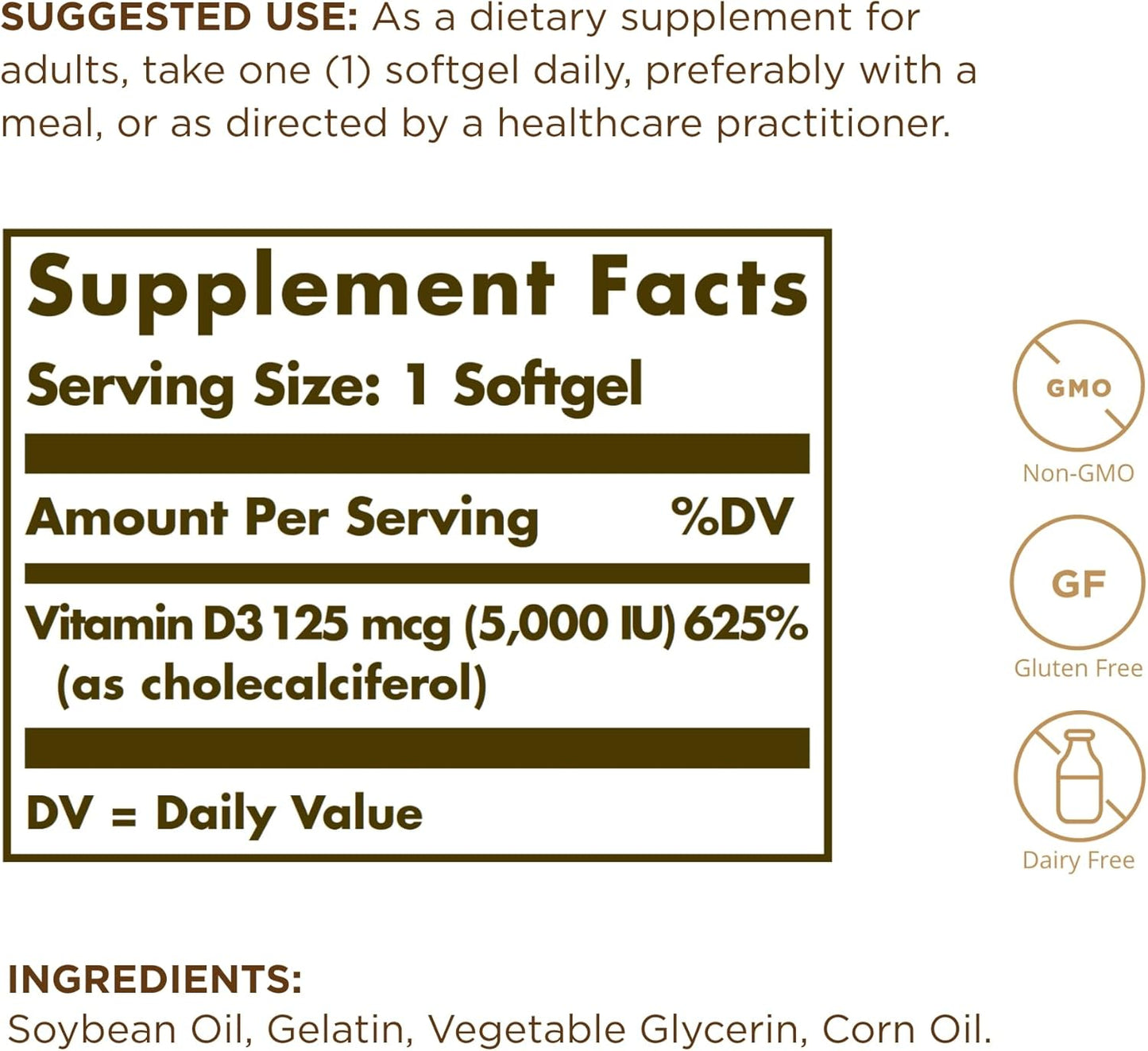Solgar Vitamin D3 Softgels 10 mcg (400 IU) - Pack of 200 - Bone Health & Immune System Support - Non-GMO, Gluten Free