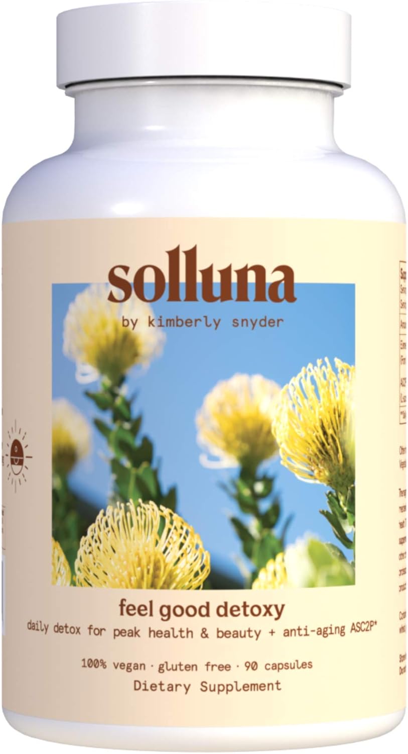 Solluna by Kimberly Snyder Feel Good Detoxy Capsules - Natural Colon Cleanse with Magnesium Oxide & Asc2P for Gentle Digestion Detox
