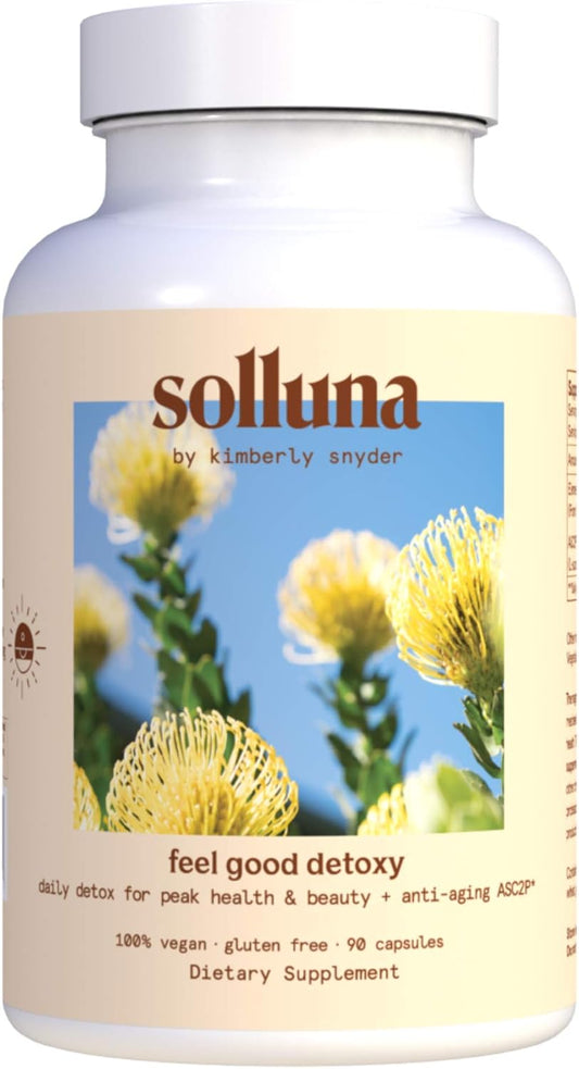 Solluna by Kimberly Snyder Feel Good Detoxy Capsules - Natural Colon Cleanse with Magnesium Oxide & Asc2P for Gentle Digestion Detox