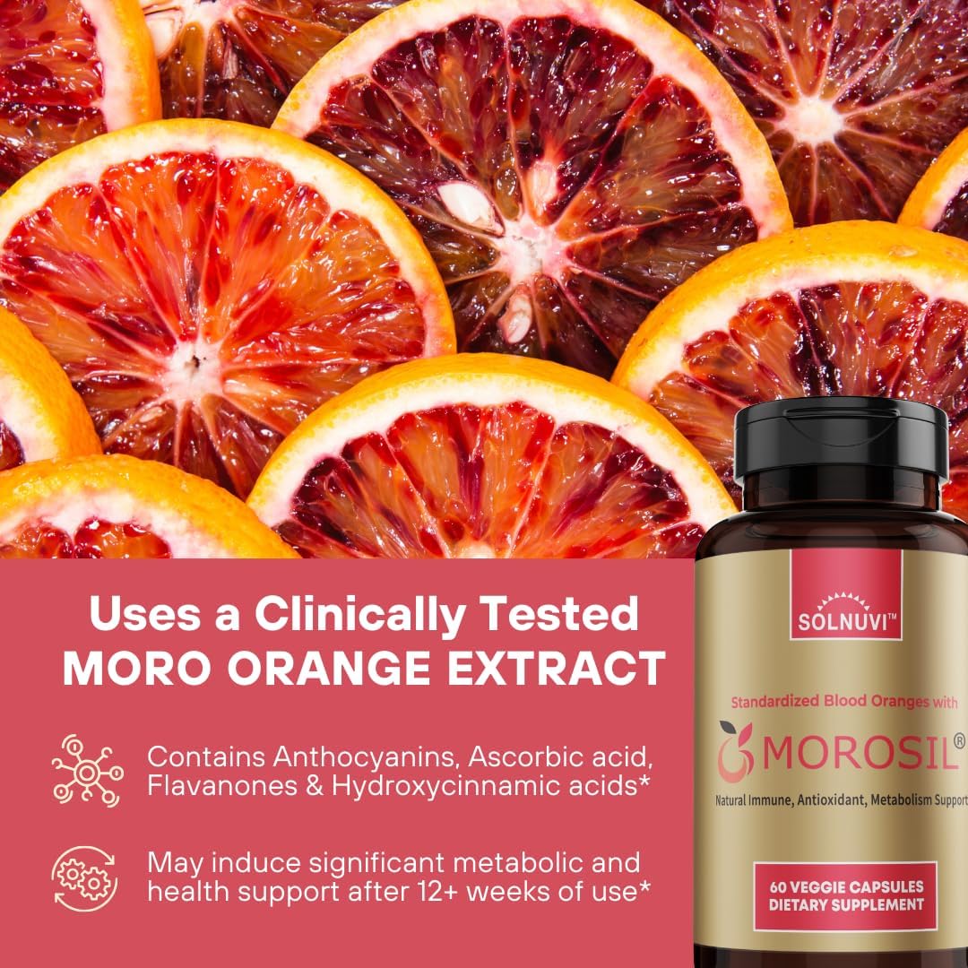 SOLNUVI All in One C3G Bundle - Morosil & Resveratrol Complex with Cognigrape Red Grape Extract - Metabolism, Brain Health, Wellness - Non-GMO, Gluten-Free, Vegan Supplement