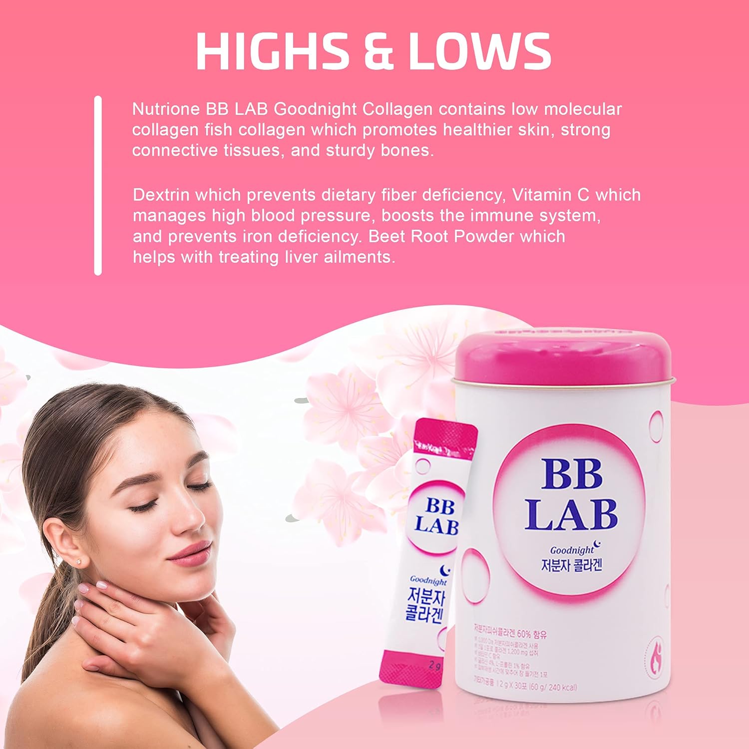 SOUND OF SEOUL BB LAB Goodnight Collagen: Low Molecular Formula for Skin & Bone Health, 1 Month Supply, 30 Packets