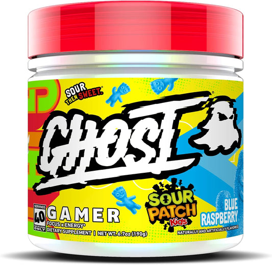 Sour Patch Kids Blue Raspberry Energy and Focus Nootropic Formula - 40 Servings, Vegan & Gluten-Free - Boost Attention & Reaction Time