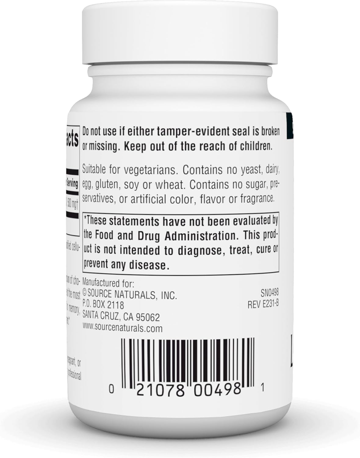 Source Naturals Acetyl L-Carnitine Tablets, 500mg - Supports Cognitive Function - 30 Count