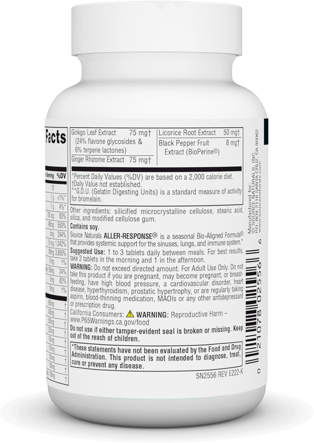Source Naturals Aller-Response Tablets for Seasonal Immune Support - 30 Count