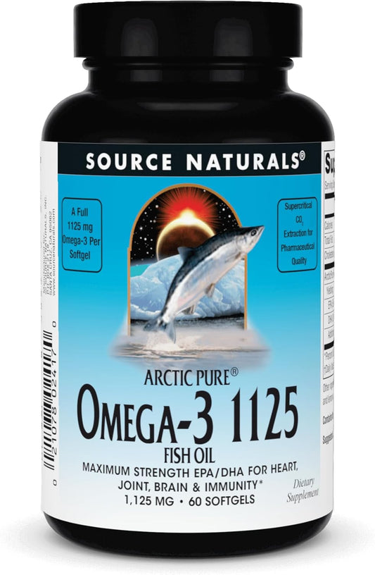 Source Naturals ArcticPure Omega-3 Fish Oil 1125mg Softgels for Heart, Joint, Brain & Immune Health - 60 Count