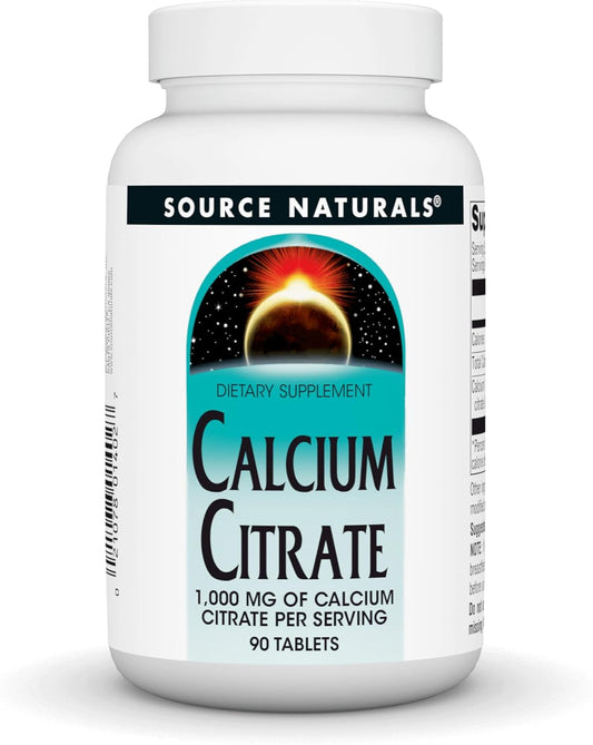 SOURCE NATURALS Calcium Citrate 1,000 mg - 90 Count Bottle for Bone Health and Wellness