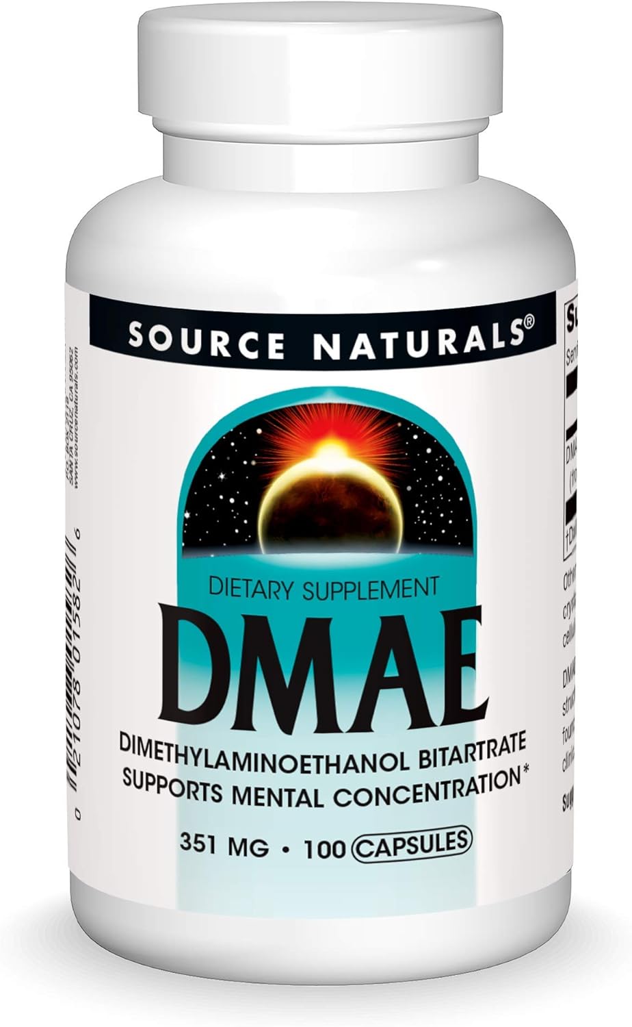 Source Naturals DMAE Bitartrate Capsules - Cognitive Support Supplement, 351mg - 100 Count