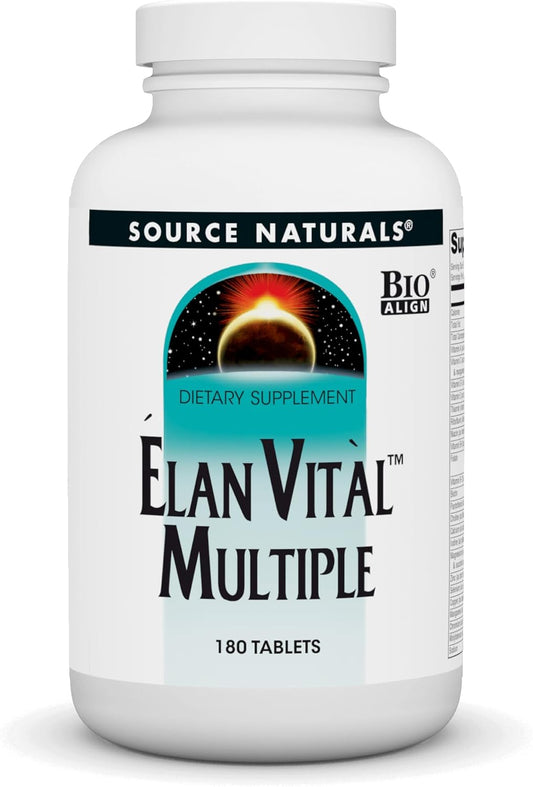 Source Naturals Elan Vital Multiple 180 Tablets - Supports Brain, Heart, Liver, Immune System, Energy Boost