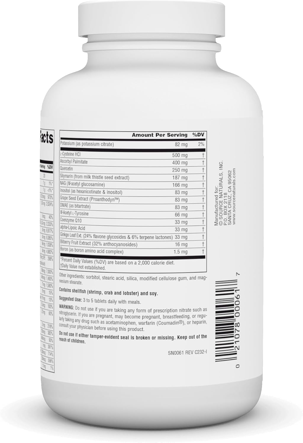 Source Naturals Elan Vital Multiple 180 Tablets - Supports Brain, Heart, Liver, Immune System, Energy Boost