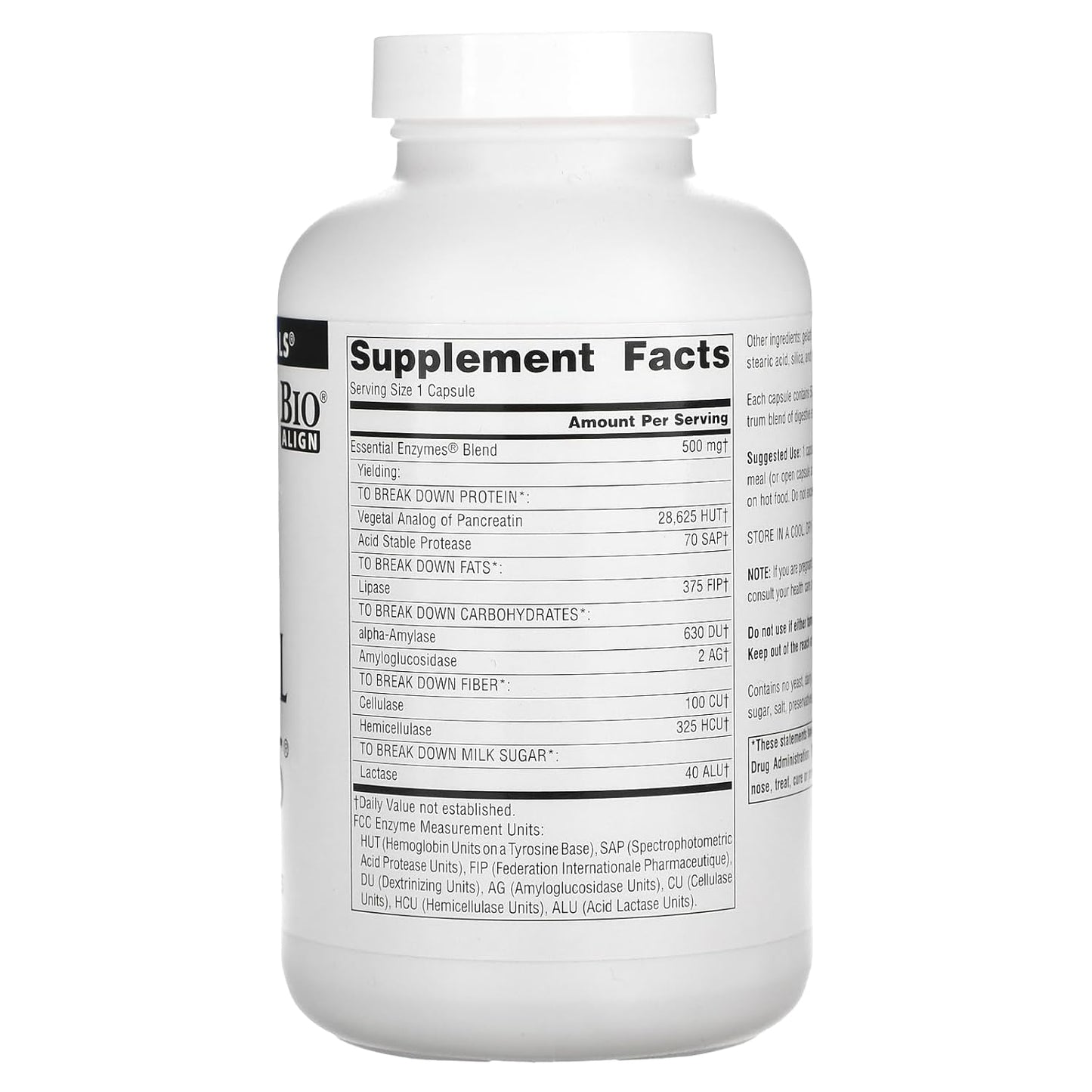 Source Naturals Essential Enzymes 500mg - Digestive Health Supplement with Immune System Support - 120 VegiCaps