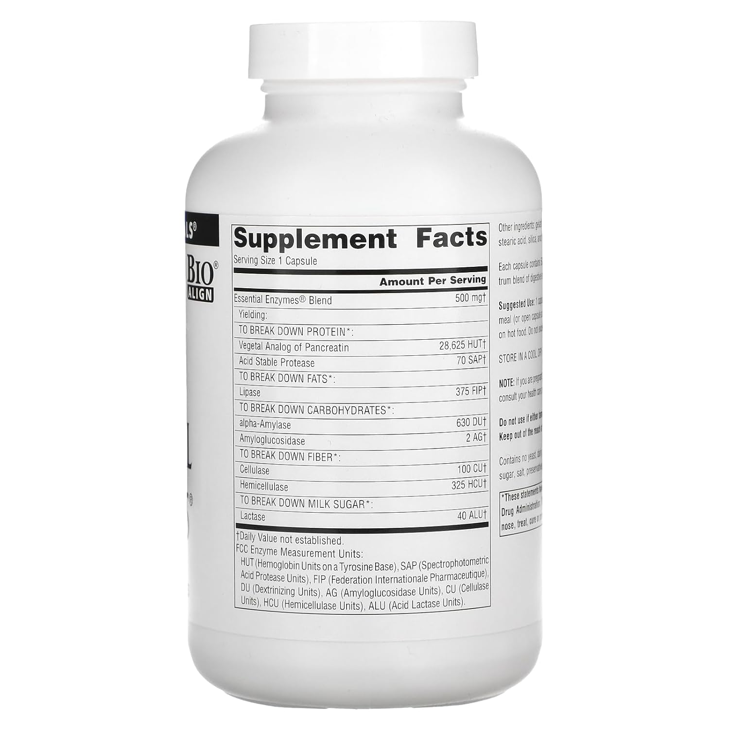Source Naturals Essential Enzymes 500mg - Digestive Health Supplement with Immune System Support - 120 VegiCaps