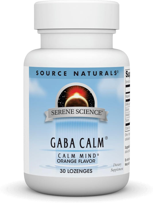 Source Naturals GABA Supplements 125mg - Orange Flavored Tablets for Stress Relief - 30 Count