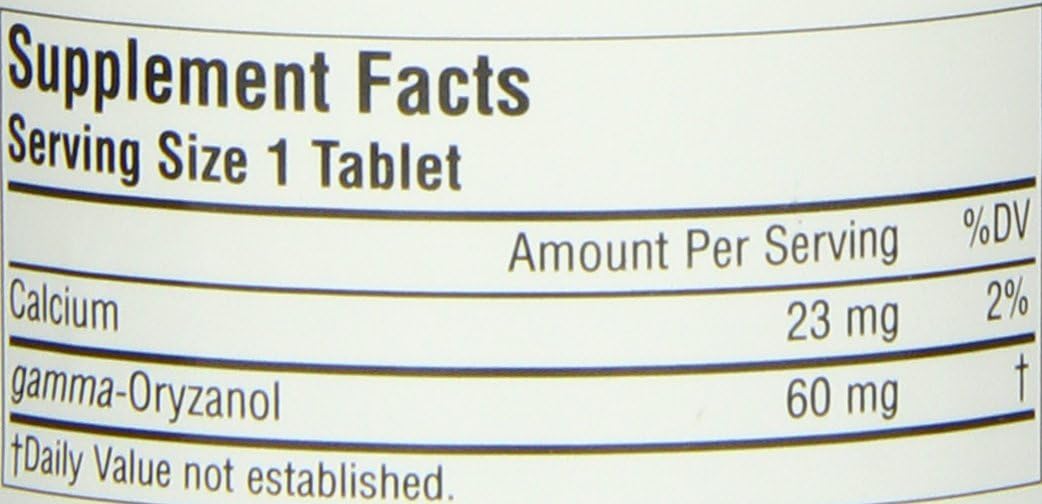 Source Naturals Gamma Oryzanol Supplement 60 Mg - 100 Tablets for Heart Health and Muscle Support