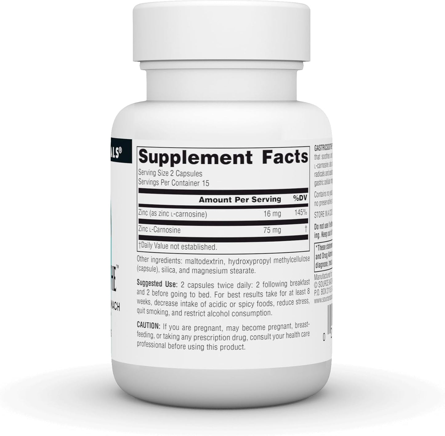Source Naturals GastricSoothe with Zinc L-Carnosine - 30 Vegetarian Capsules