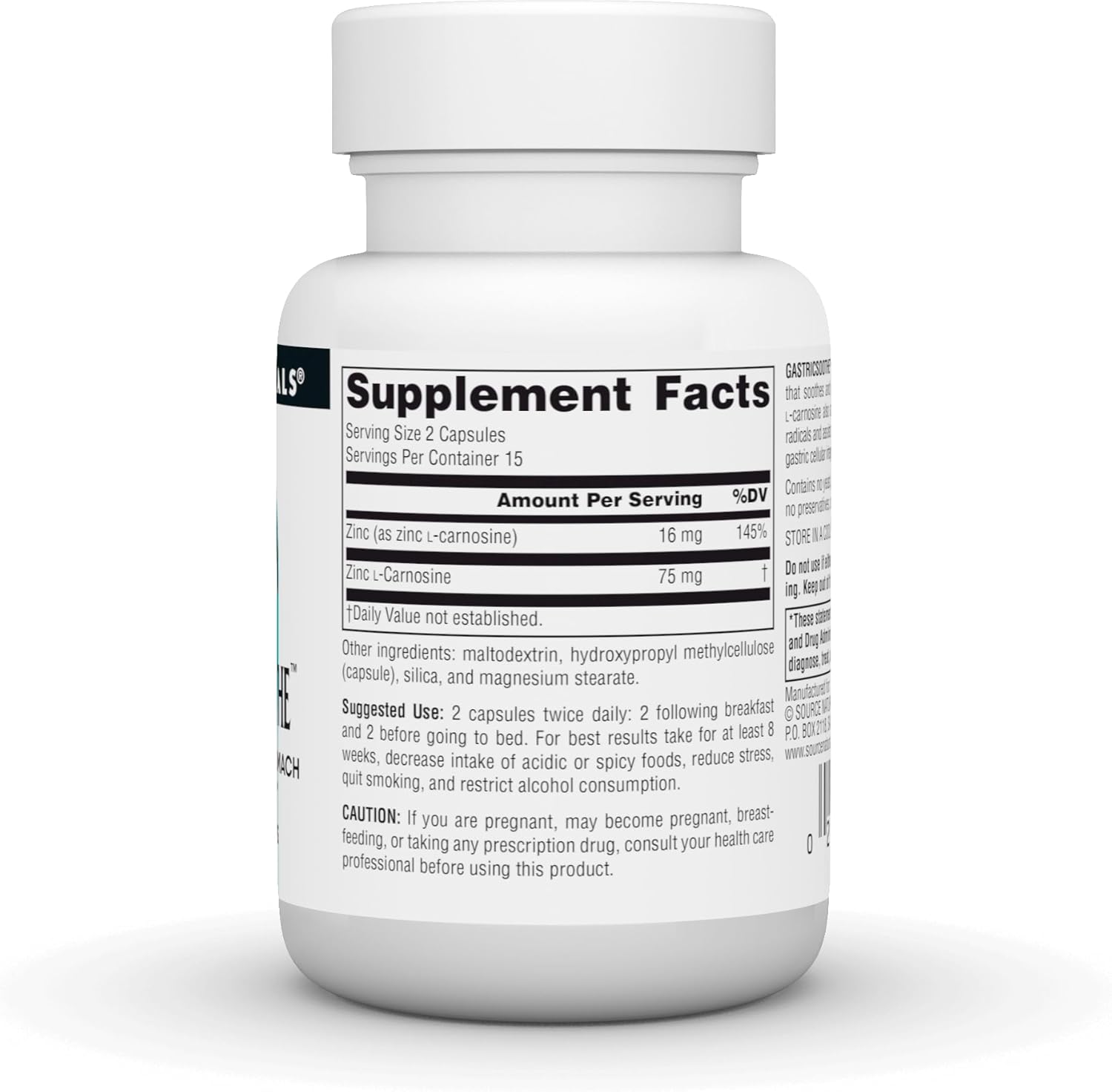 Source Naturals GastricSoothe with Zinc L-Carnosine - 30 Vegetarian Capsules