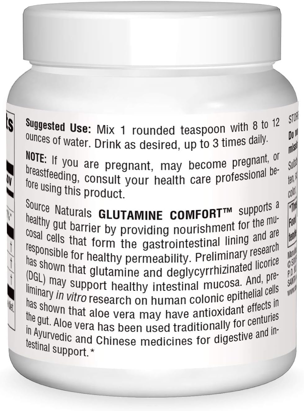 Source Naturals Glutamine Comfort Powder - Promotes Digestive Health and Gut Lining Support - 4 oz