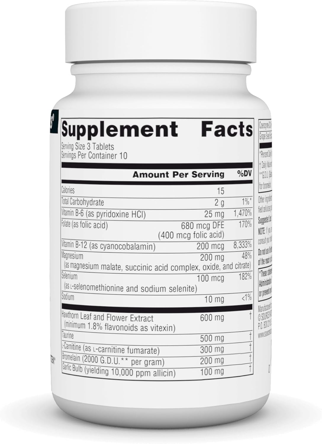 SOURCE NATURALS Heart Response Tablets - 30 Count - Cardiovascular Support Supplement