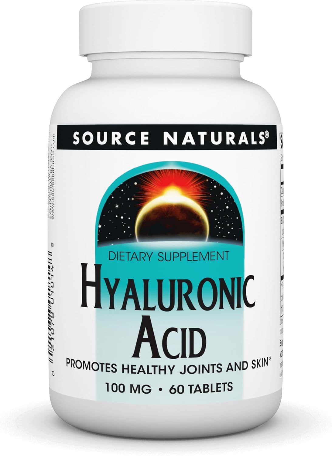 Source Naturals Hyaluronic Acid Tablets for Healthy Joints and Skin, 100mg - 60 Count