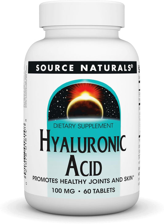 Source Naturals Hyaluronic Acid Tablets for Healthy Joints and Skin, 100mg - 60 Count