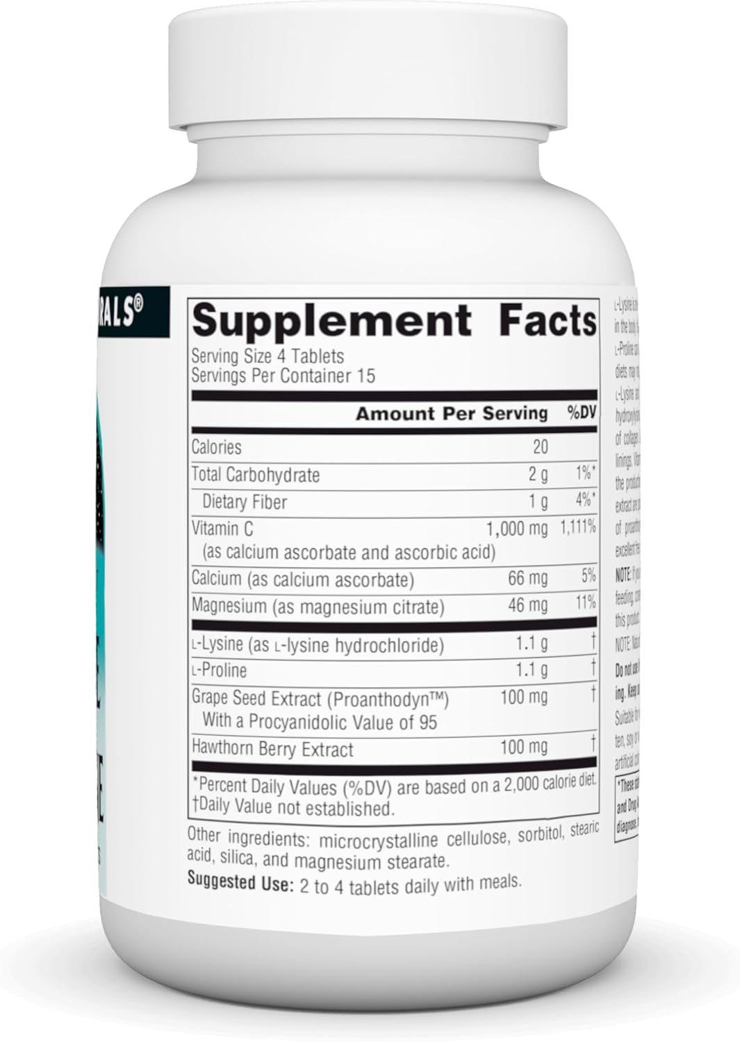 Source Naturals L-Proline and L-Lysine Tablet Supplement - 550mg, 60 Count